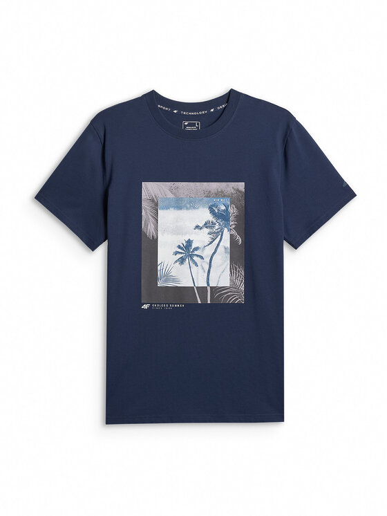 4F 4F T-Shirt BEACHWEAR Granatowy Regular Fit