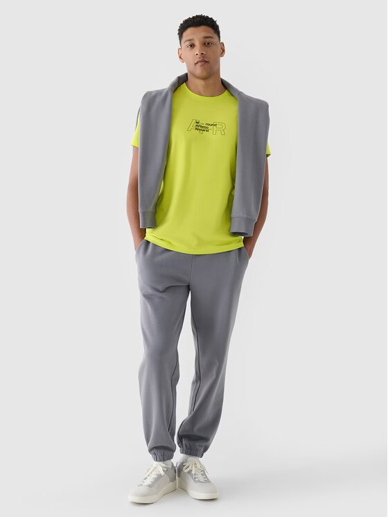 4F 4F Tričko 4FRAW24TTSHM2299-45S Zelená Regular Fit