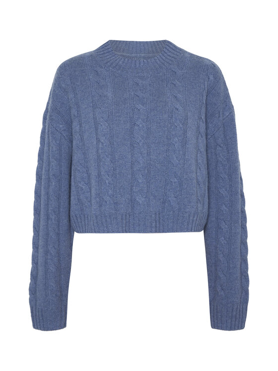 Style Republic Style Republic Sweter Kaszmirowo-wełniana mieszanka z półgolfem Niebieski Oversize