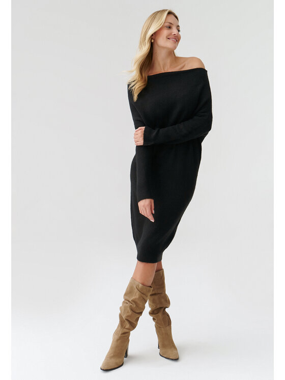 TATUUM TATUUM Sukienka dzianinowa AWATI Czarny Oversize