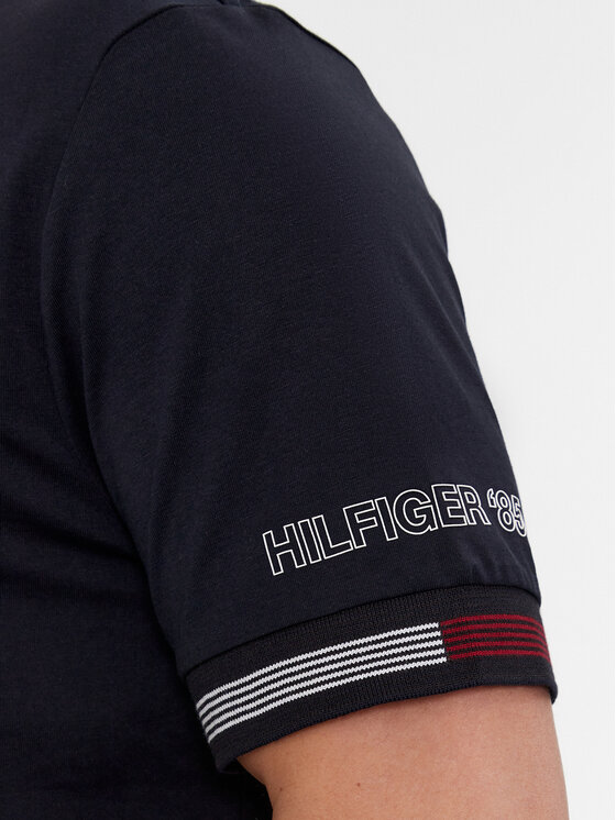 Tommy Hilfiger T-Shirt Flag Cuff Tee MW0MW34430 Dunkelblau Regular  