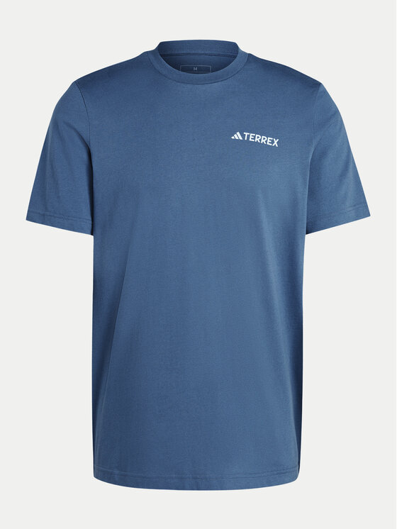 adidas adidas T-Shirt Terrex Graphic MTN 2.0 IM8354 Niebieski Regular Fit