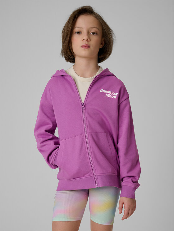 4F 4F Bluza JELLIFICATION Fioletowy Loose Fit