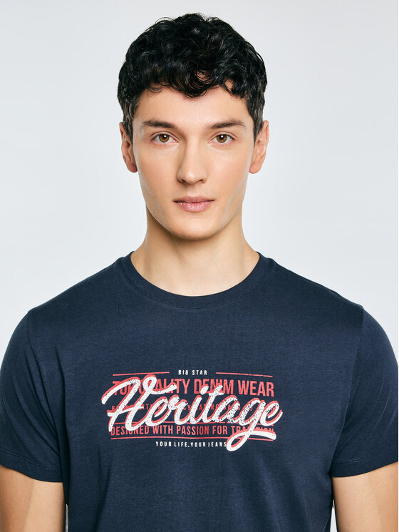 BIG STAR BIG STAR T-Shirt KEREN Granatowy Basic Fit