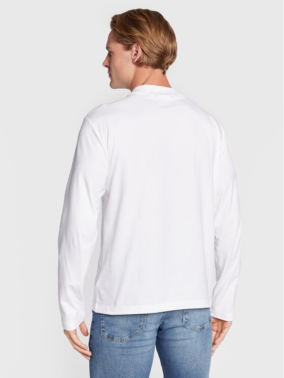 Calvin Klein Calvin Klein Hosszú ujjú Micro Logo K10K110179 Fehér Regular Fit