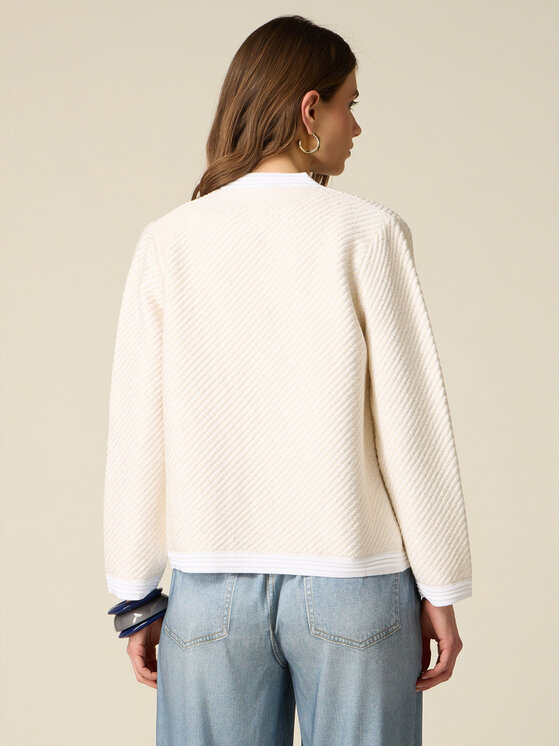 Oltre Oltre Sweter M427J005680N011 Biały Regular Fit