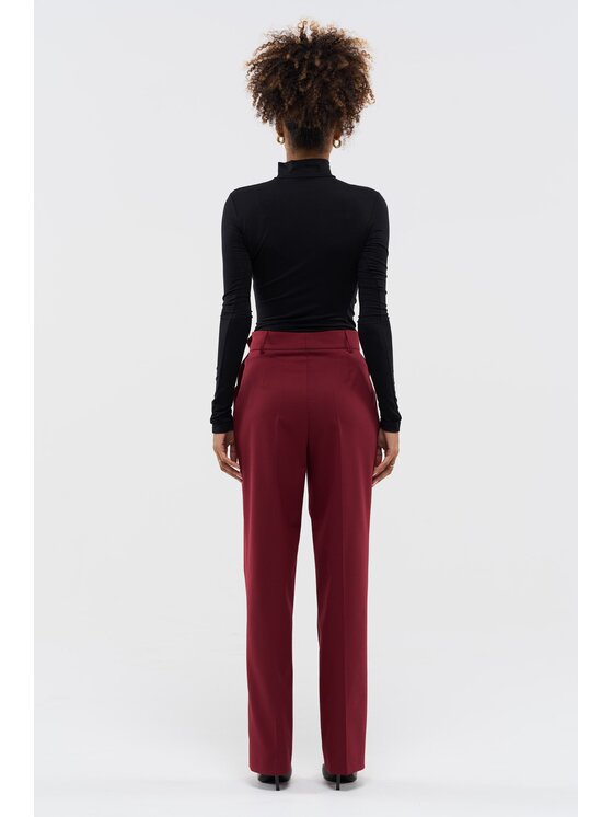 BENU BENU Spodnie garniturowe AW25 Bordowy Regular Fit