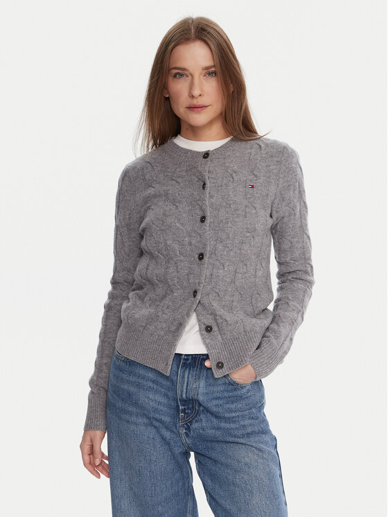 Tommy Hilfiger Tommy Hilfiger Strickjacke WW0WW47463 Grau Regular Fit