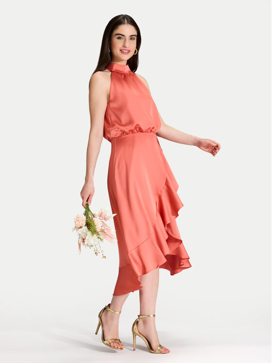 Swing Swing Koktejlové šaty 5AH04500 Oranžová Regular Fit