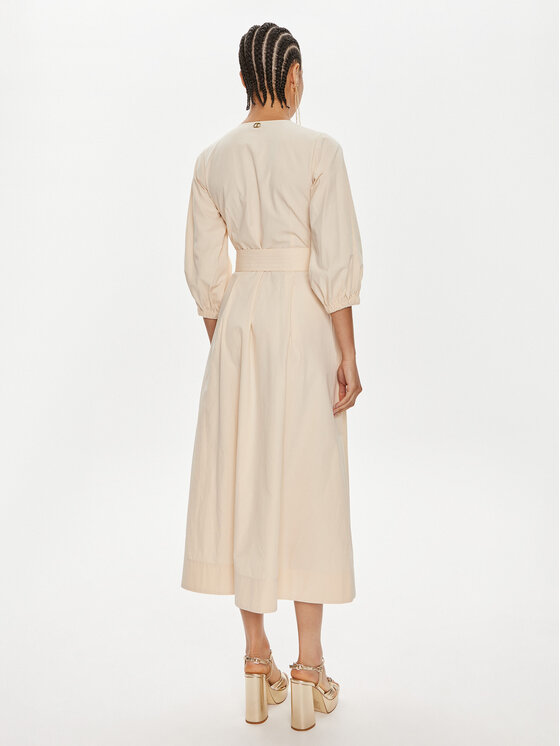 TWINSET TWINSET Košilové šaty 241TT2051 Béžová Loose Fit