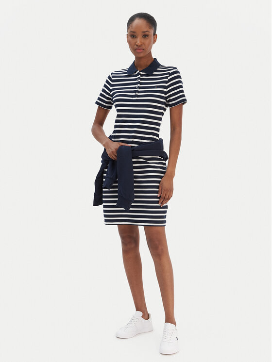 Tommy Hilfiger Tommy Hilfiger Rochie de zi 1985 WW0WW43228 Bleumarin Slim Fit