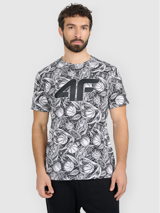 4F 4F T-Shirt WINTER CODE Czarny Regular Fit
