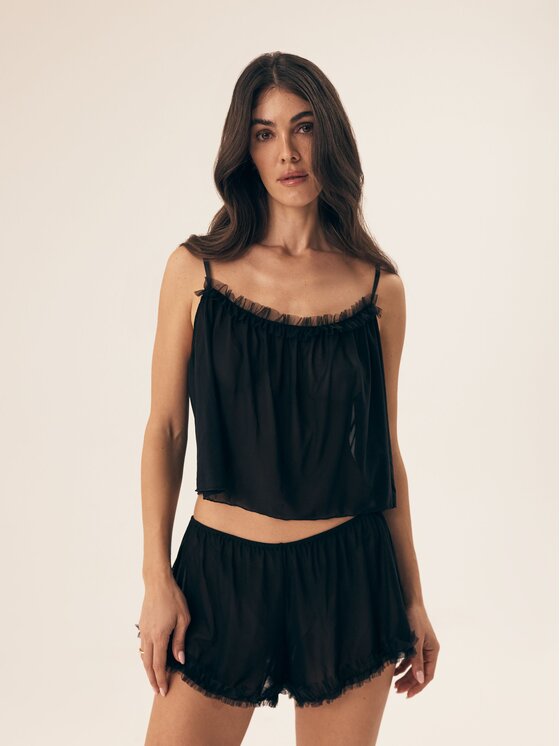 Esotiq Esotiq Piżama 43268 Czarny Regular Fit