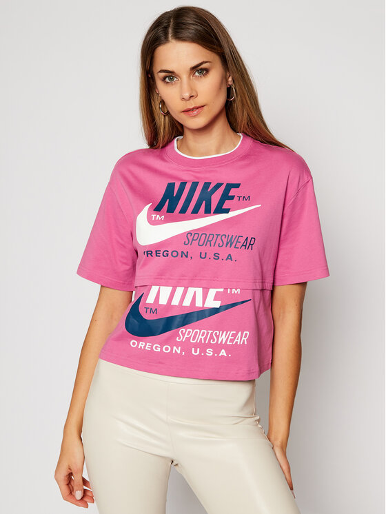 NIKE T-Shirt Sportswear Icon Clash CJ2040 Różowy Loose Fit