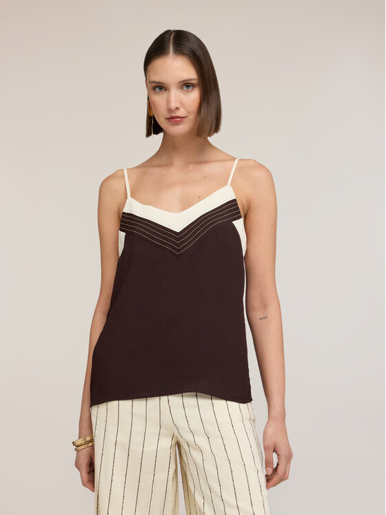 Motivi Motivi Top D040Q000547N0V2 Marrone Regular Fit