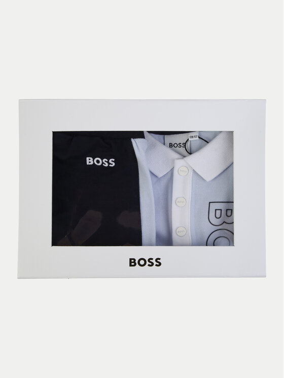 BOSS Boss Komplet polo i spodenki J50785 Niebieski Regular Fit