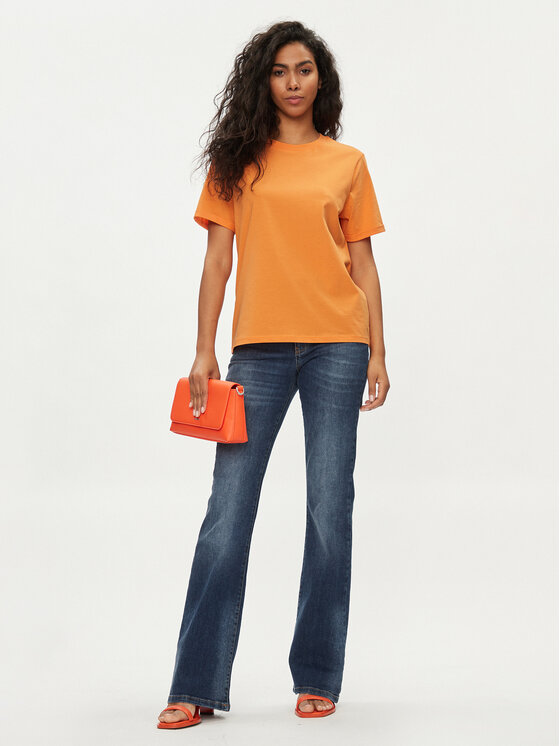 Pieces Pieces Tricou Ria 17086970 Portocaliu Regular Fit