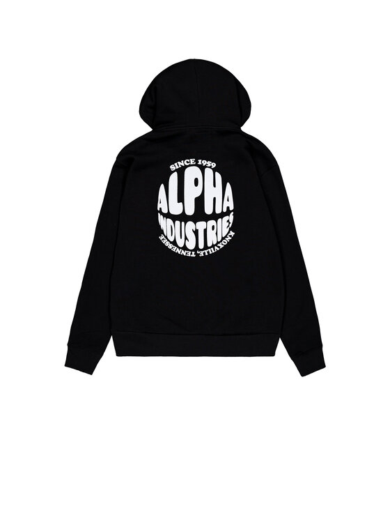 Alpha Industries Alpha Industries Bluza Logo Back Print Hoodie Czarny Regular Fit