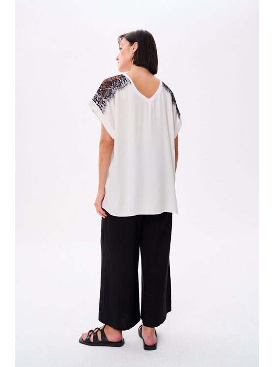 blue shadow blue shadow Tunika Apka Écru Standard Fit