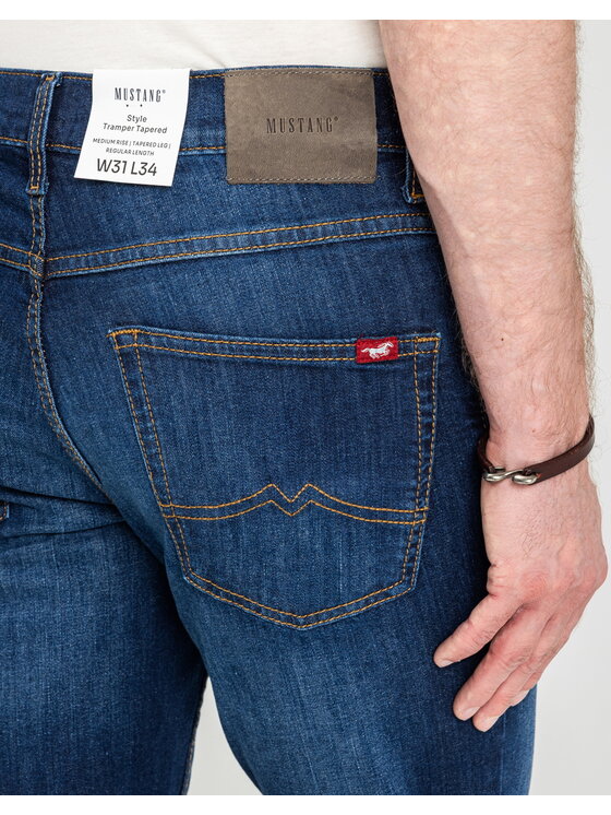 Mustang Mustang Jeansy Style Tramper Tapered Niebieski Slim Fit