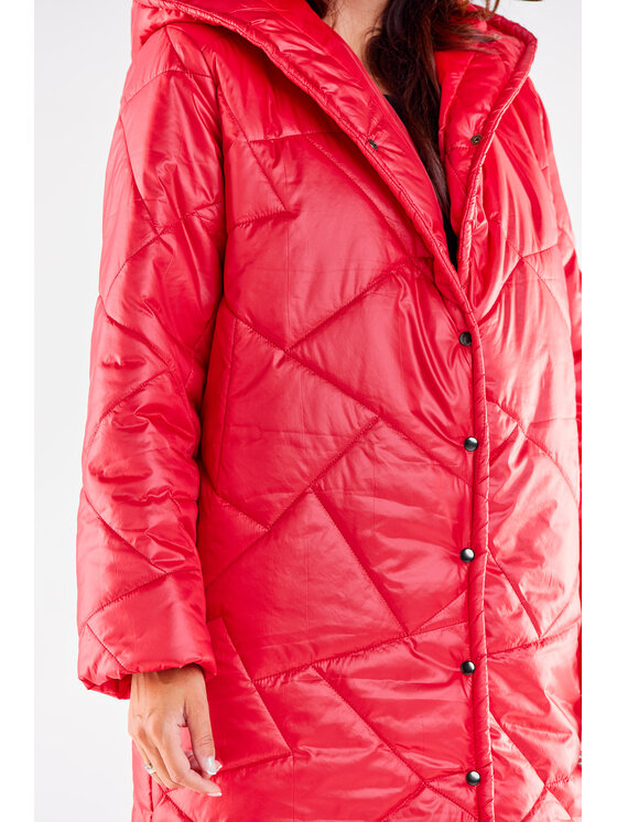 Awama Awama Płaszcz A542 Czerwony Basic Fit