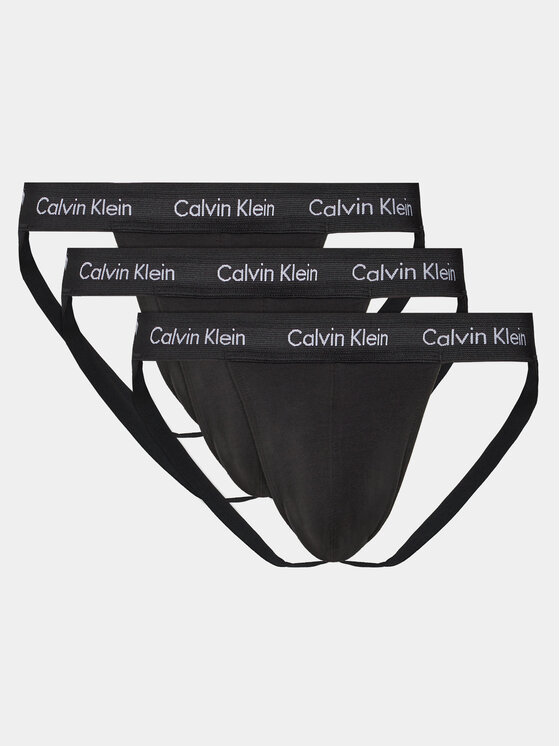 Calvin Klein Underwear 3 pāru Jock Strap īso slip apakšbikšu komplekts 000NB3363A Melns