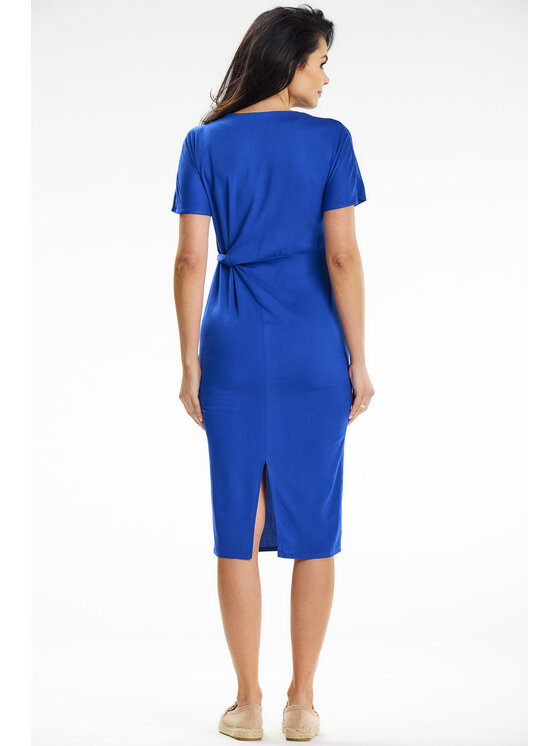 Awama Awama Sukienka letnia A641 Niebieski Basic Fit
