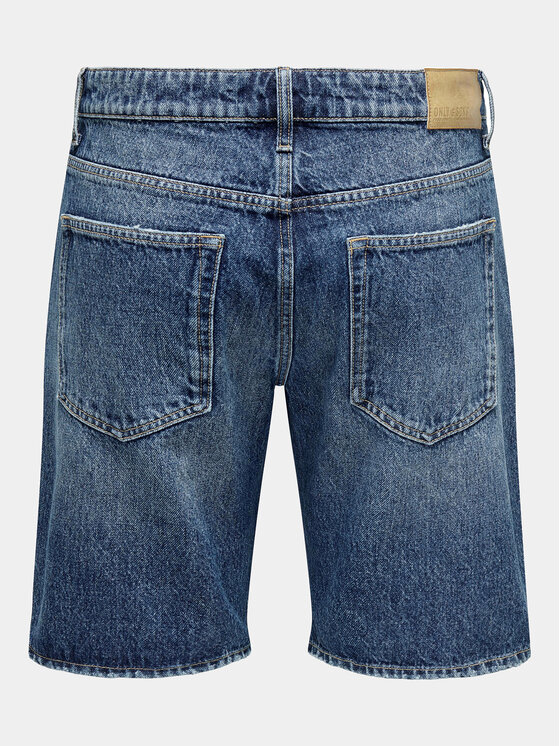Only & Sons Only & Sons Jeans kratke hlače Edge 22029179 Modra Straight Fit