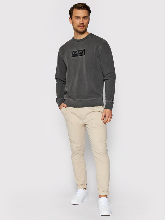 Tommy Jeans Felpa Tonal Corp Logo DM0DM10200 Grigio Regular Fit • Modivo.it