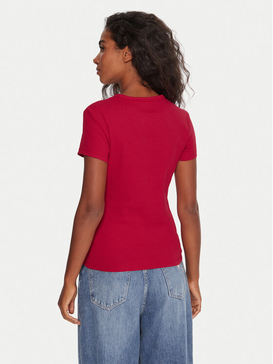 Tommy Jeans Tommy Jeans T-krekls Essential DW0DW17383 Rozā Slim Fit