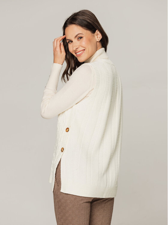 Willsoor Willsoor Kamizelka 66851 Biały Regular Fit