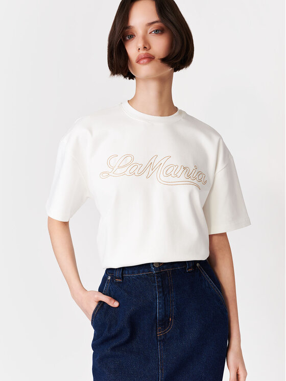 La Mania La Mania T-Shirt LOTTIE Biały Basic Fit