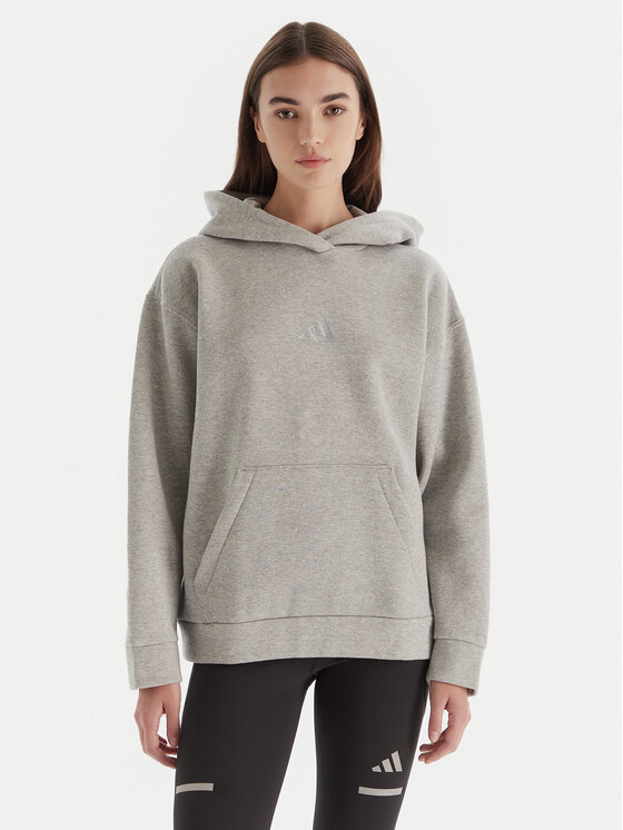 adidas adidas Bluză ALL SZN Holiday Glitter Fleece JV5757 Gri Loose Fit
