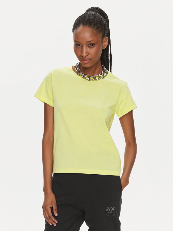 PINKO Pinko T-Shirt Basico 100373 A1N8 Žlutá Regular Fit