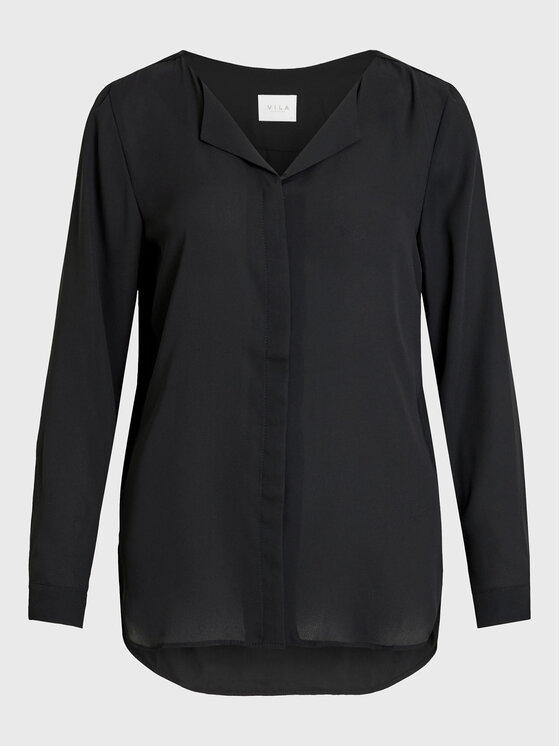 Vila Vila Krekls Lucy 14044253 Melns Relaxed Fit