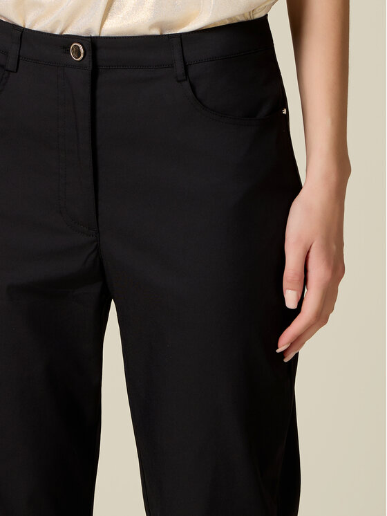 Oltre Oltre Pantaloni di tessuto P737R009311N033 Nero Cropp Fit