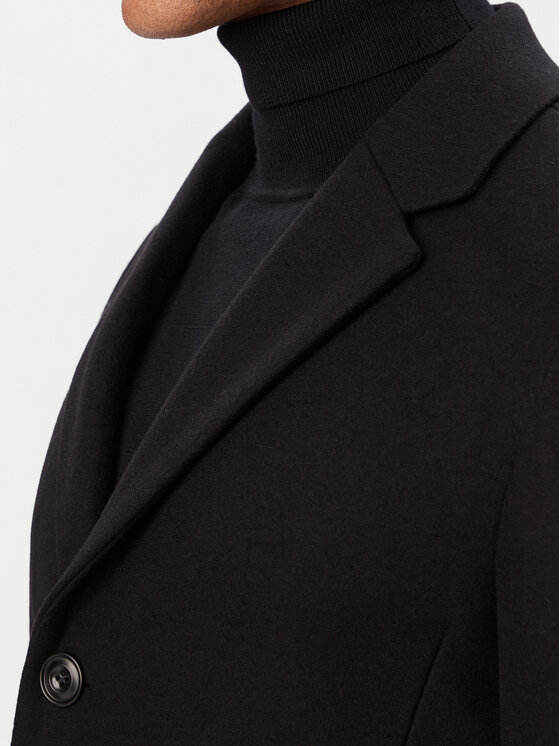 HUGO HUGO Вовняне пальто 50569210 Чорний Slim Fit