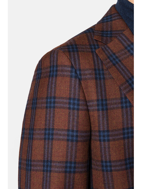 Lancerto Lancerto Marynarka MA099222000008 Brązowy Slim Fit