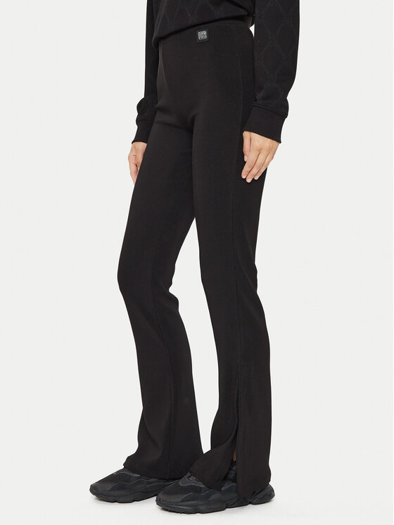 HUGO Hugo Hlače iz tkanine Naessa 50517459 Črna Slim Fit
