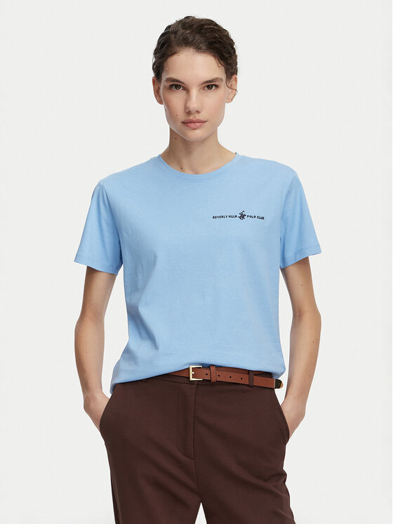 Beverly Hills Polo Club Beverly Hills Polo Club T-shirt P-SS26W-TS085 Svijetlo plava Regular Fit