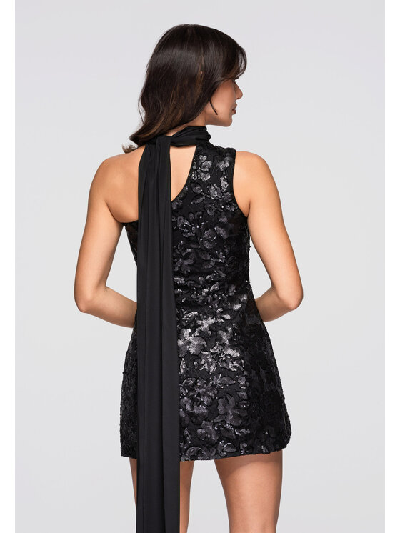 Ombre Ombre Sukienka wieczorowa LA-OM-DLR263 Czarny Regular Fit