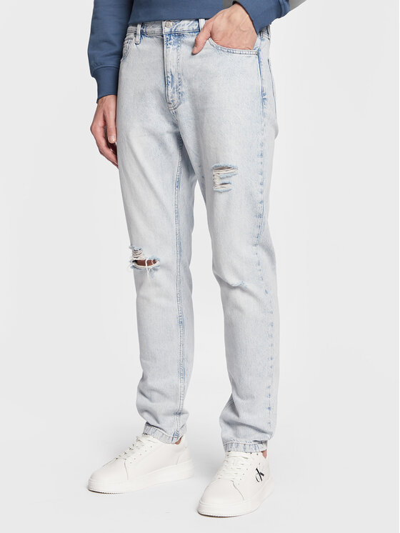 Calvin Klein Jeans Blugi J30J322426 Albastru celest Loose Fit