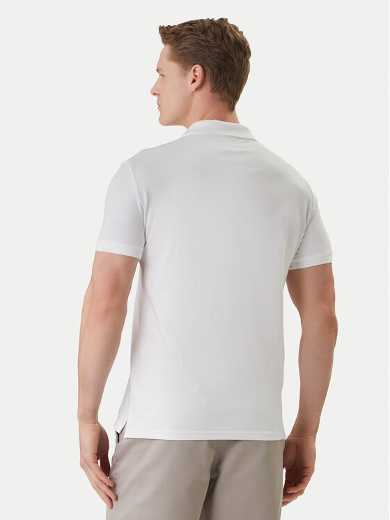 Calvin Klein Calvin Klein Тениска с яка и копчета LV04LC254G Бял Slim Fit