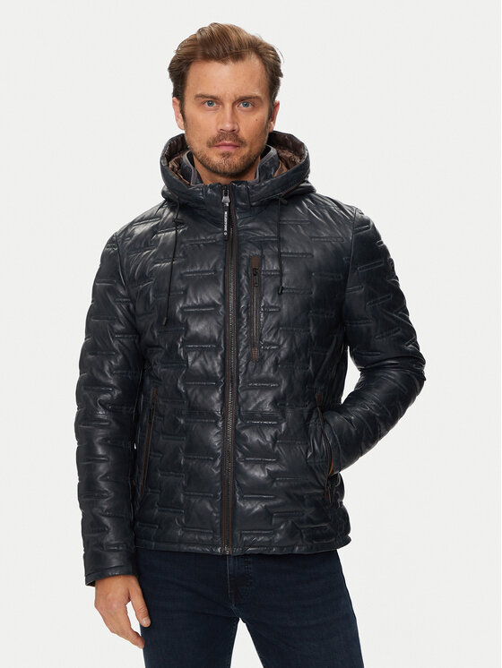 Milestone Lederjacke Tamino 431019 60305 Dunkelblau Regular Fit  