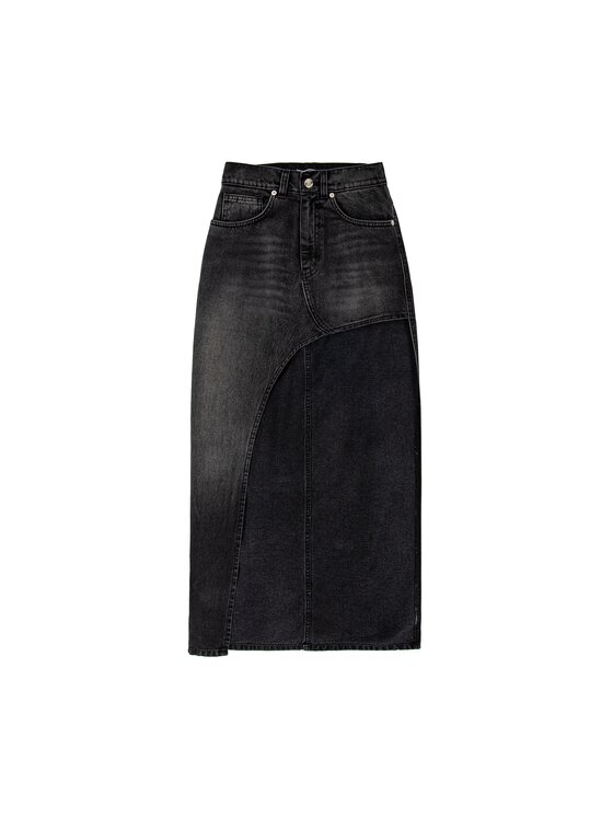 Spódnica jeansowa, rozmiar XS, Czarny, Maxi