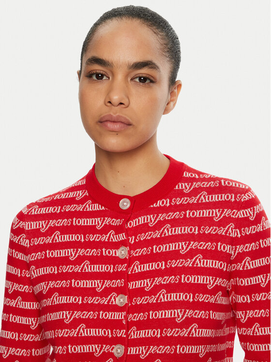 Tommy Jeans Tommy Jeans Cardigan DW0DW19340 Roșu Slim Fit