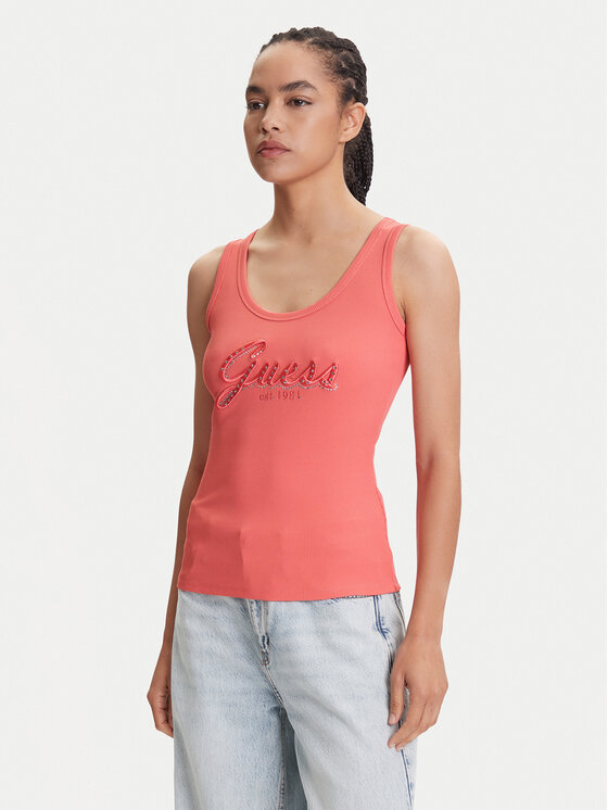 Guess Guess Top W5YP00 KCXJ2 Ružičasta Regular Fit