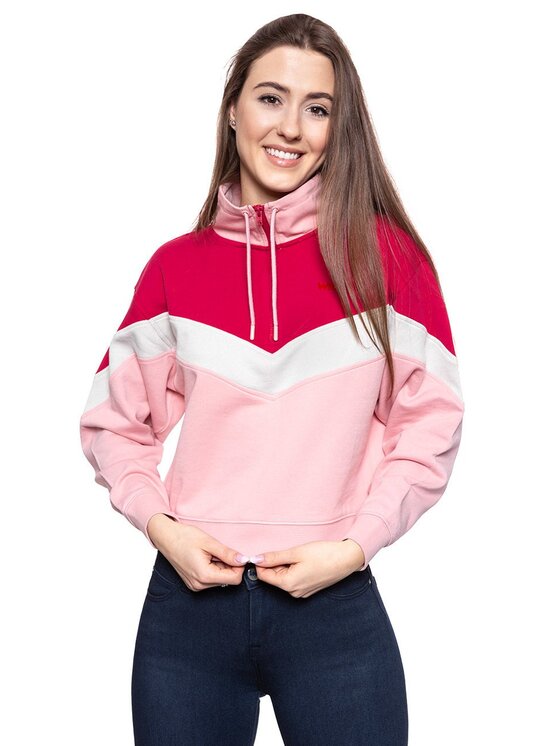 Wrangler Wrangler Felpa CUT N SEW SWEAT Rosa Regular Fit