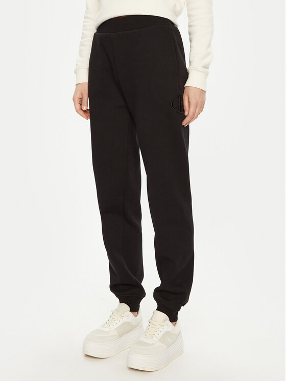 Calvin Klein Jeans Calvin Klein Jeans Teplákové kalhoty Raised J20J224841 Černá Relaxed Fit