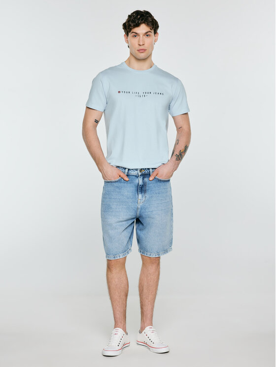 BIG STAR BIG STAR T-Shirt OLIVER Niebieski Basic Fit